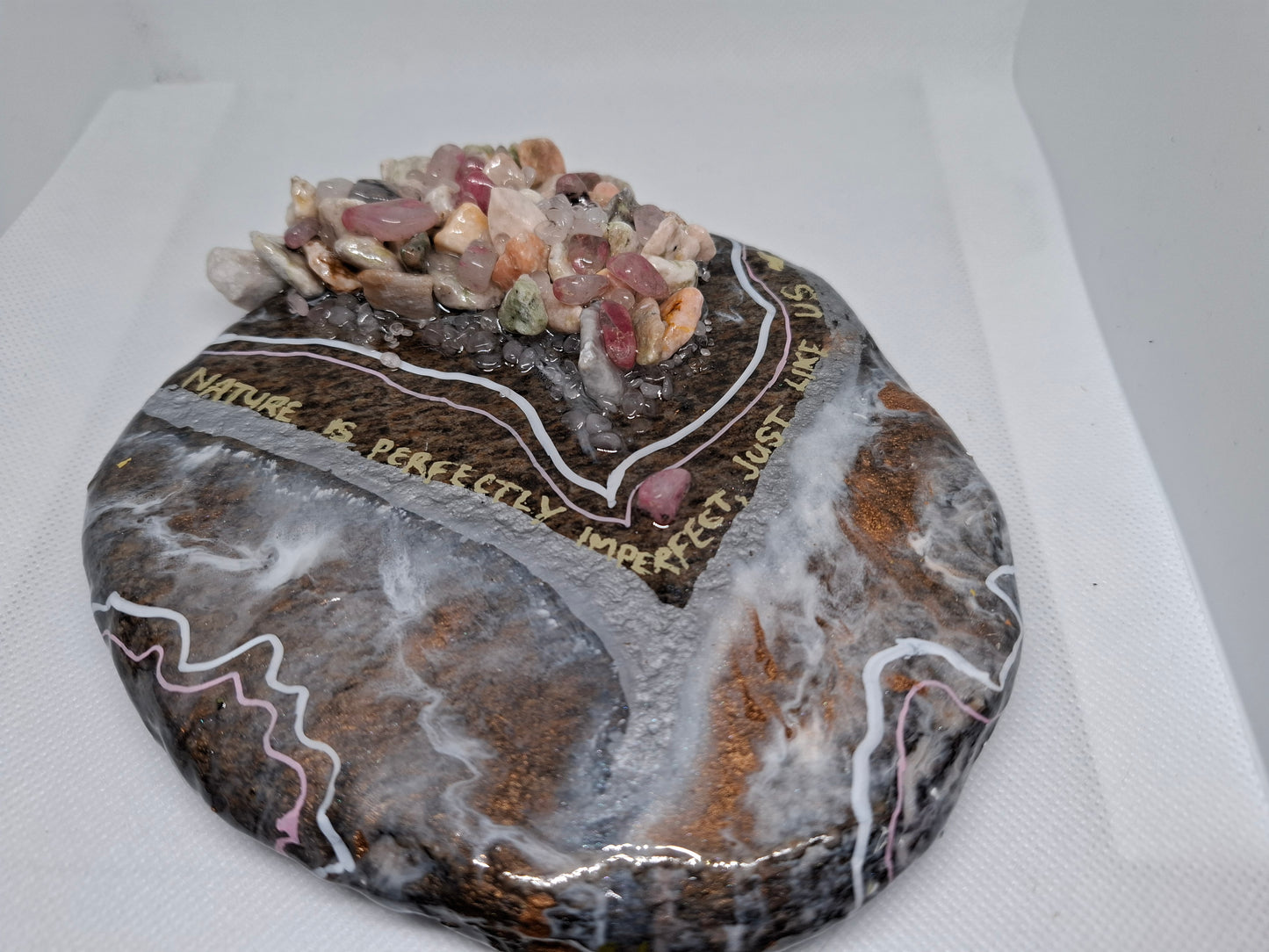Resin Crystal Rocks; Medium, "Nature is perfectly imperfect, just like us"