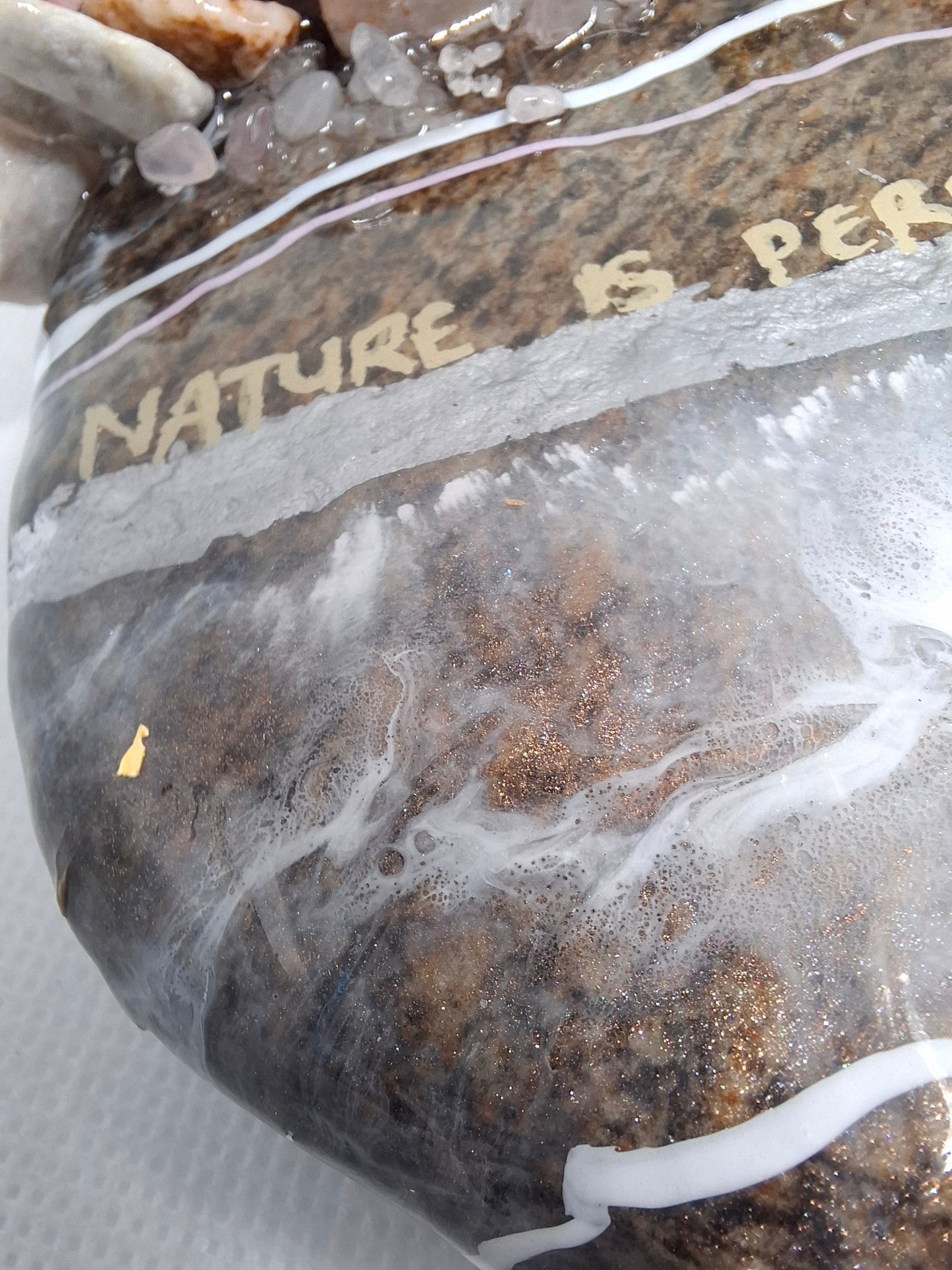Resin Crystal Rocks; Medium, "Nature is perfectly imperfect, just like us"