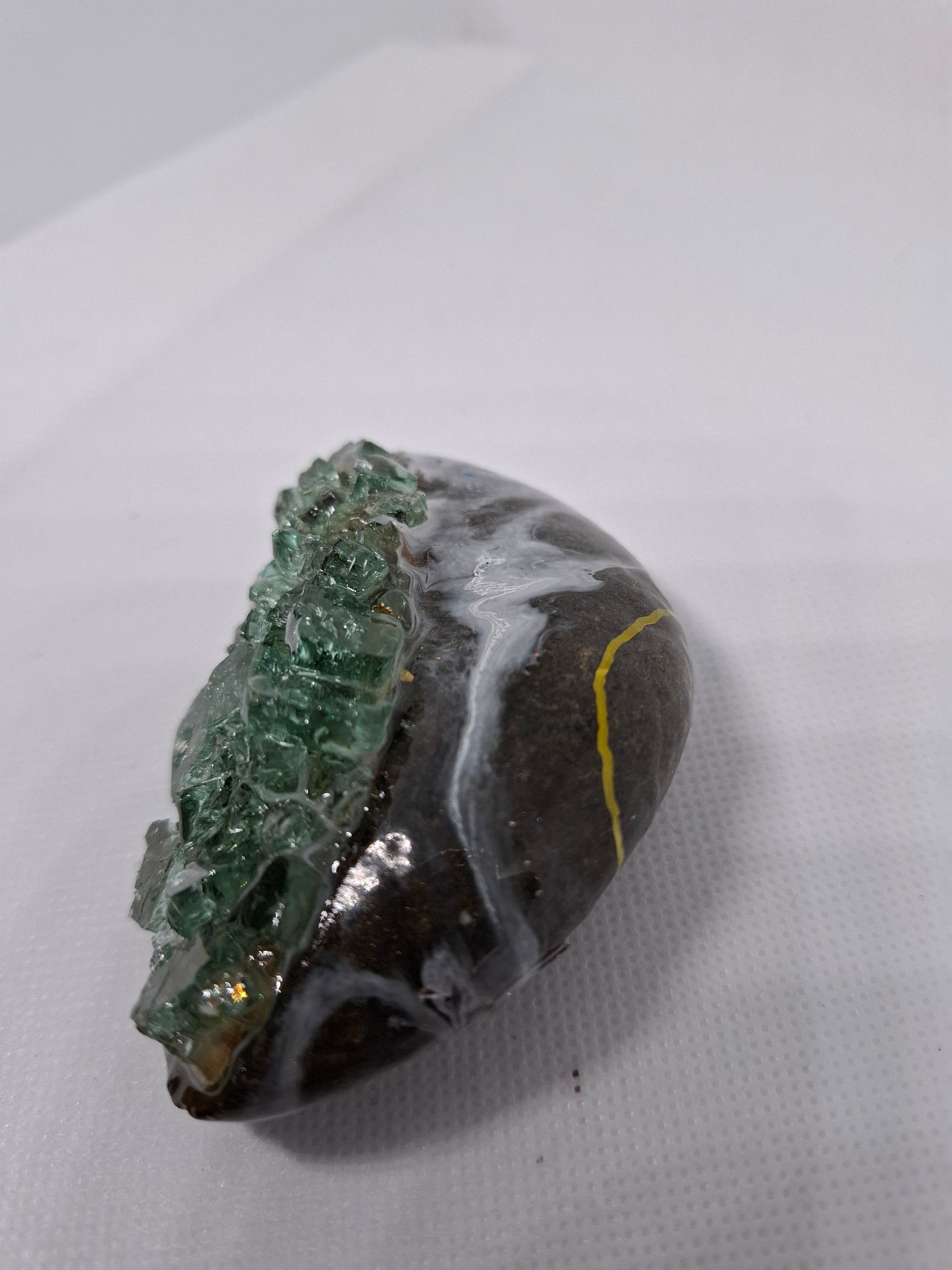Resin Crystal Rocks; small, gold & white collection